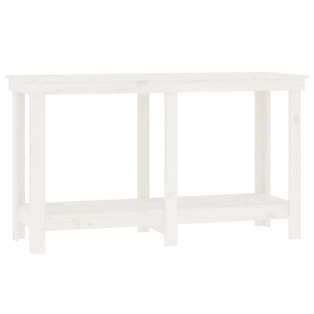 arbejdsbord 140x50x80 cm massivt fyrretræ hvid