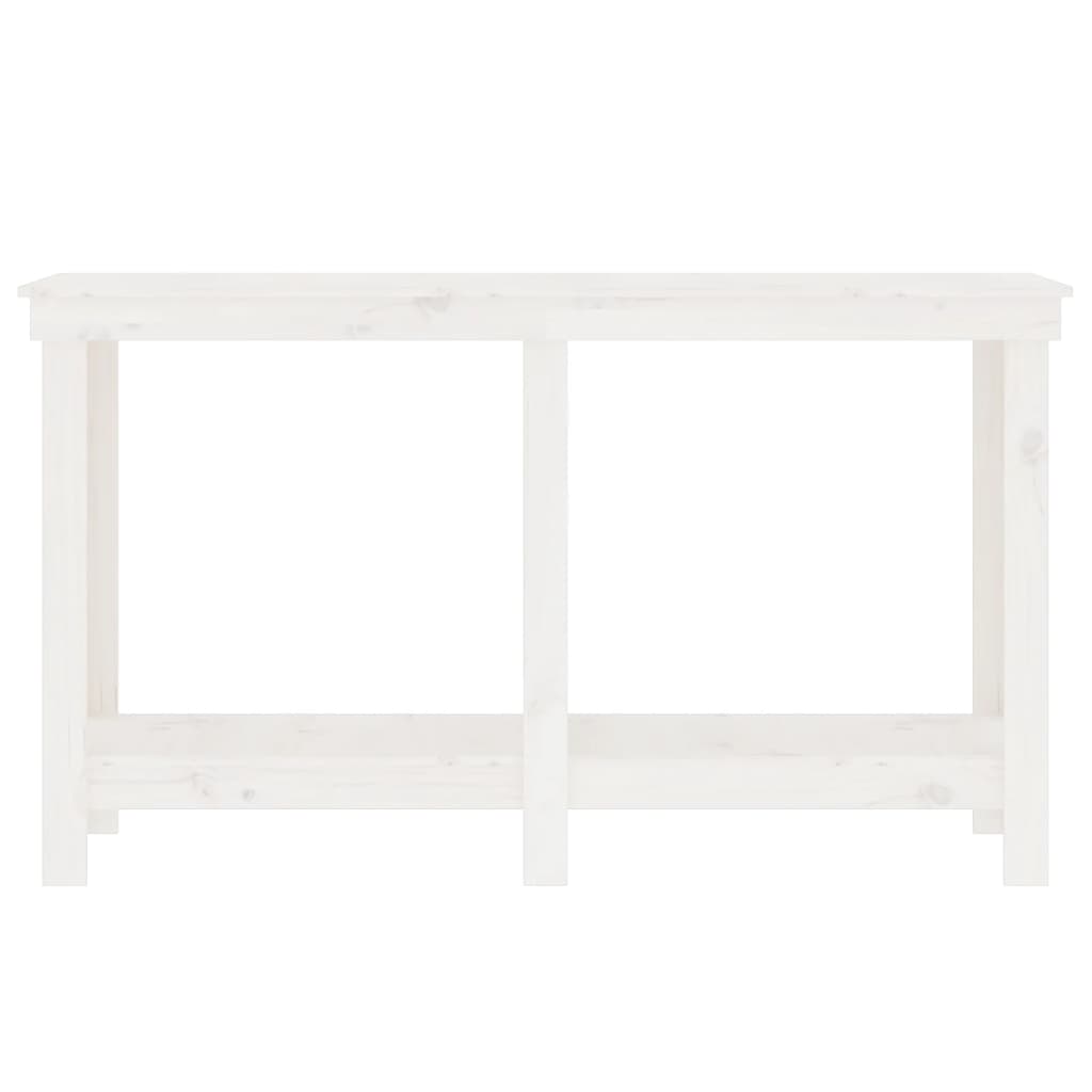 arbejdsbord 140x50x80 cm massivt fyrretræ hvid