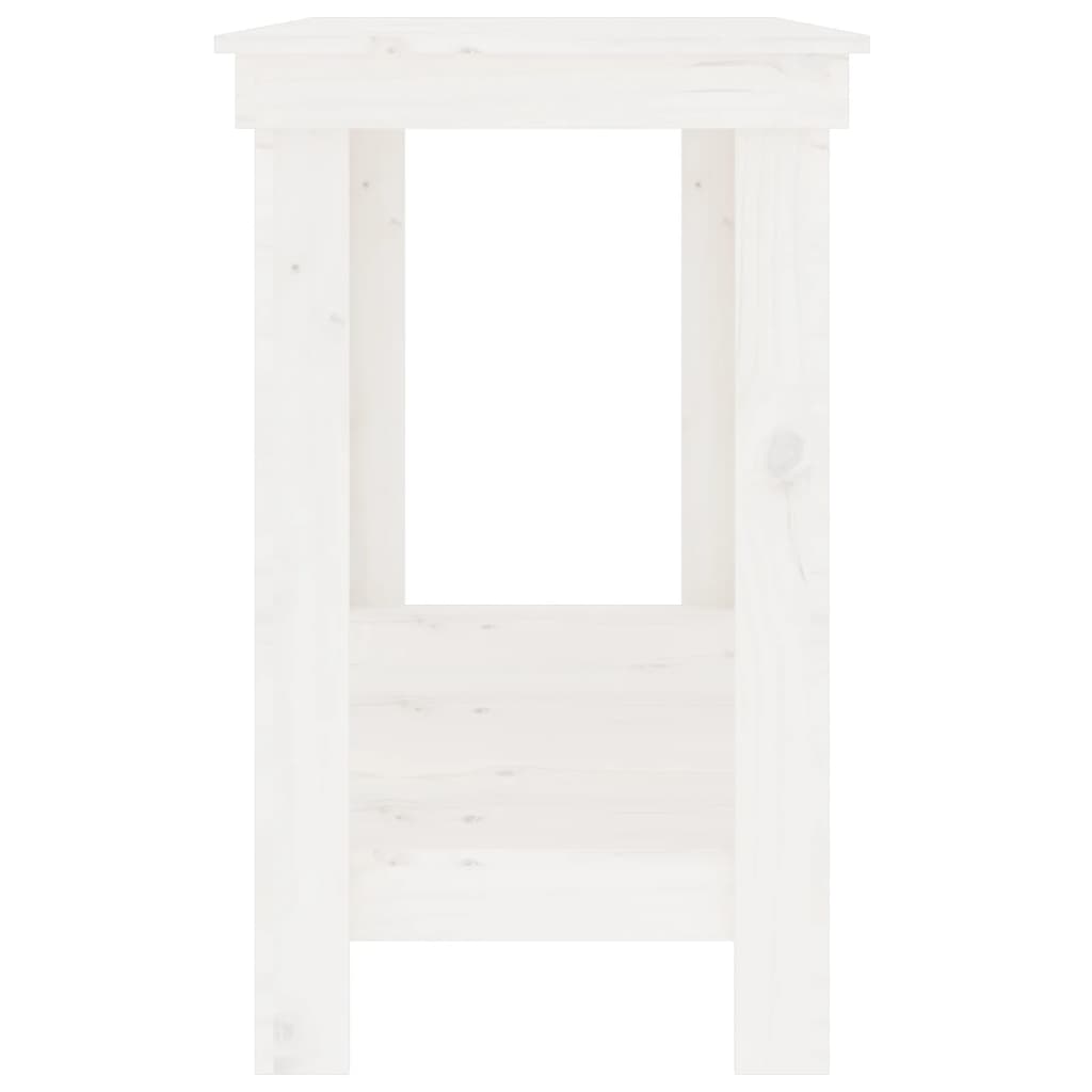 arbejdsbord 140x50x80 cm massivt fyrretræ hvid