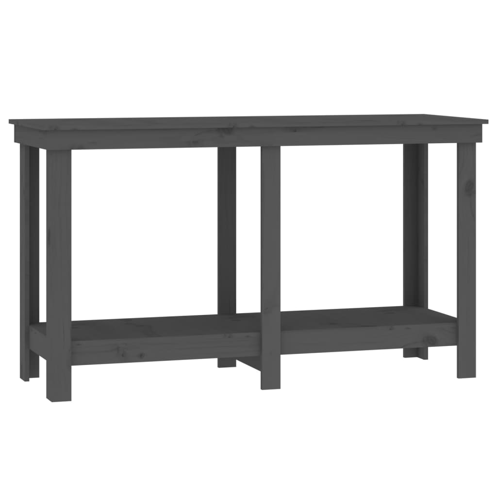 arbejdsbord 140x50x80 cm massivt fyrretræ grå