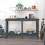 arbejdsbord 140x50x80 cm massivt fyrretræ grå