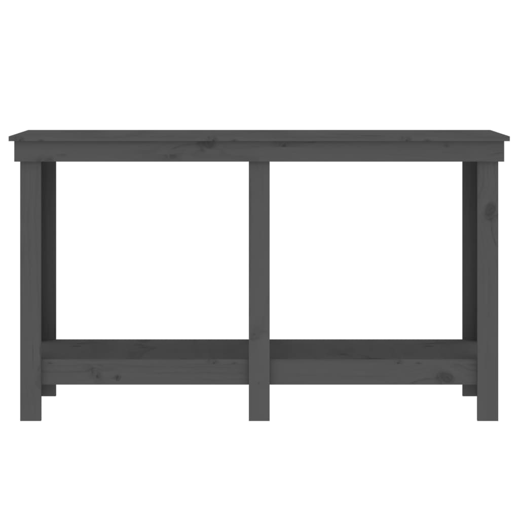 arbejdsbord 140x50x80 cm massivt fyrretræ grå