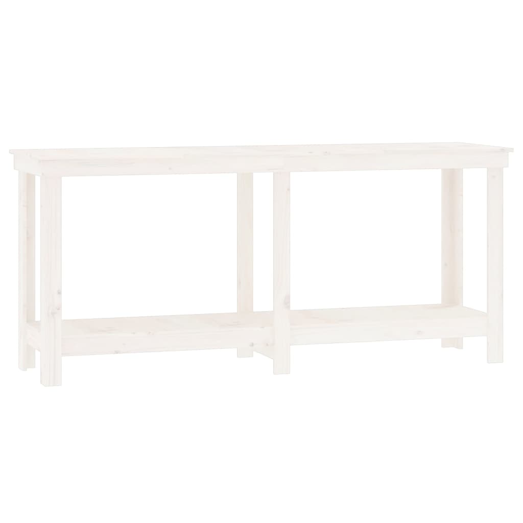 arbejdsbord 180x50x80 cm massivt fyrretræ hvid