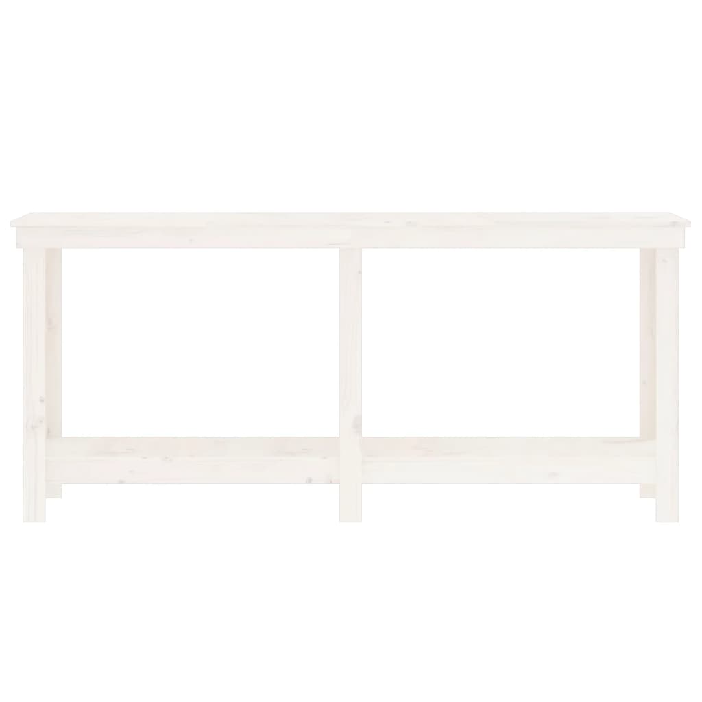 arbejdsbord 180x50x80 cm massivt fyrretræ hvid