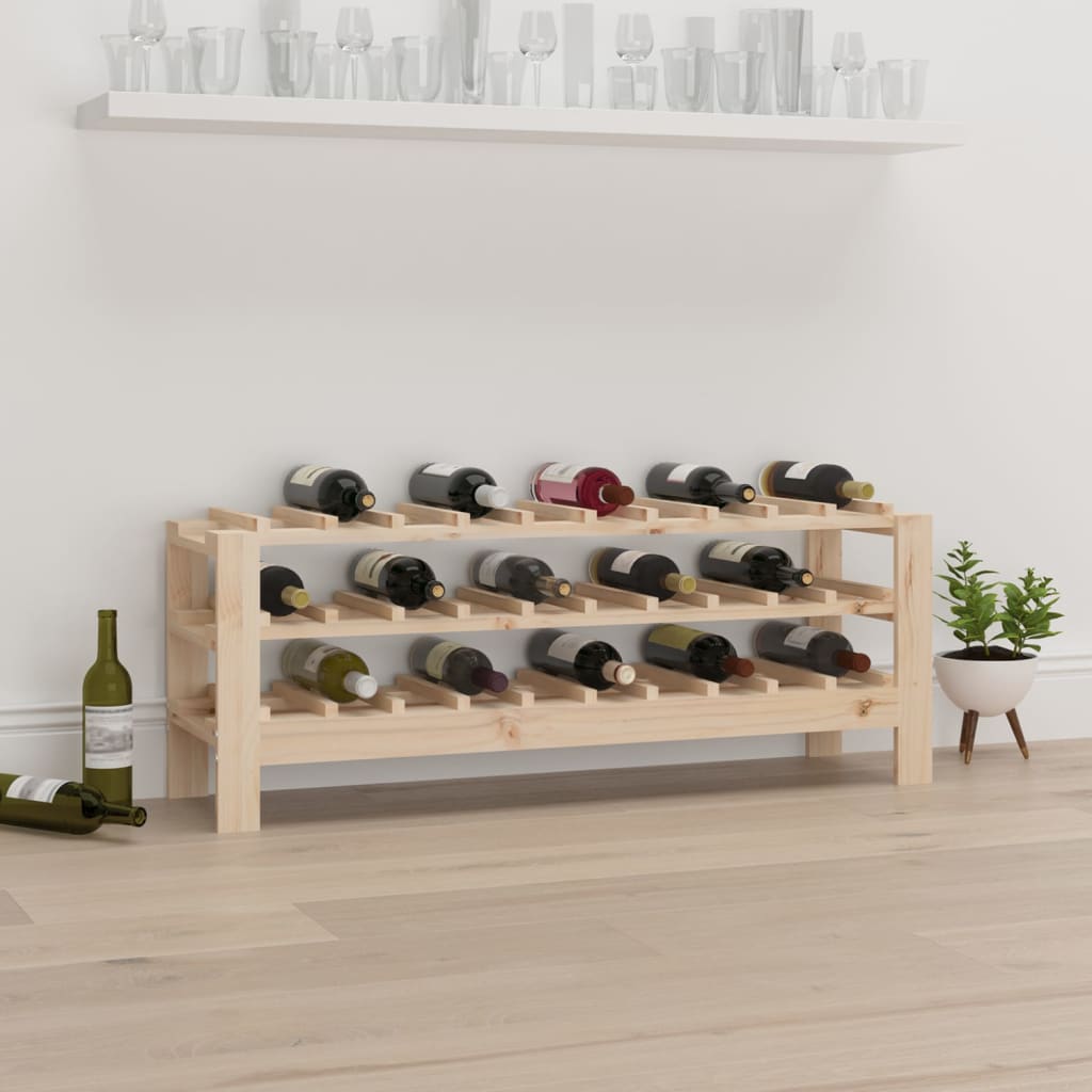 vinreol 109,5x30x42 cm massivt fyrretræ