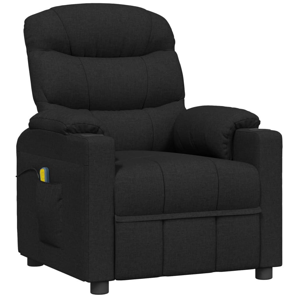 eldrevet massagestol stof sort
