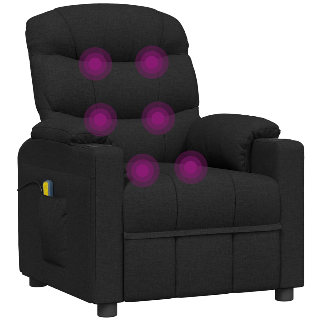 eldrevet massagestol stof sort
