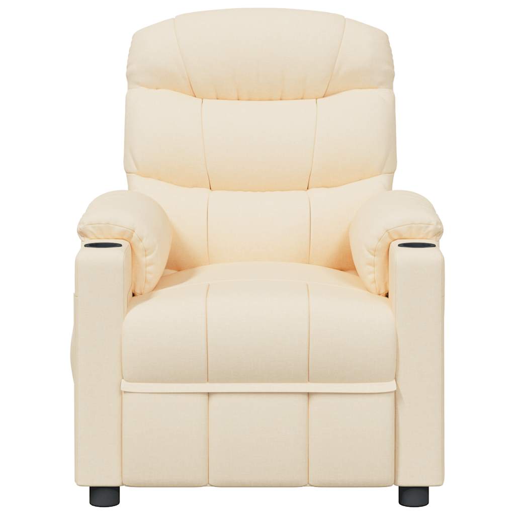 eldrevet massagestol stof cremefarvet