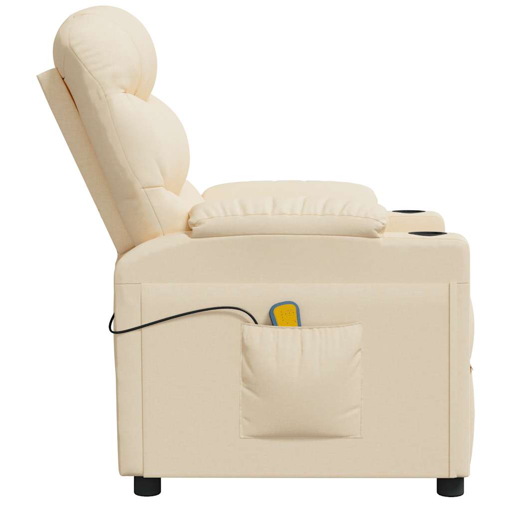 eldrevet massagestol stof cremefarvet