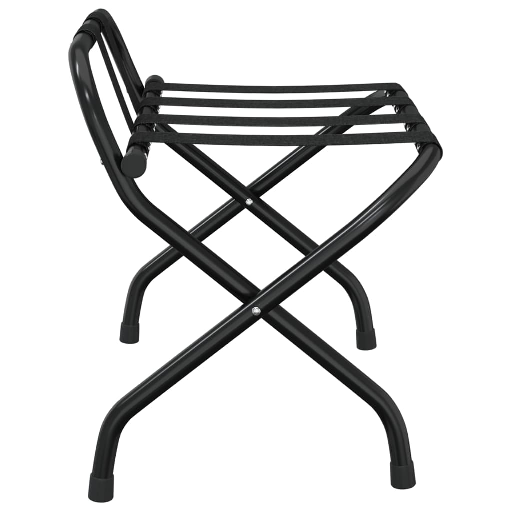 kuffertstativ med ryglæn 56x39x52 cm sort