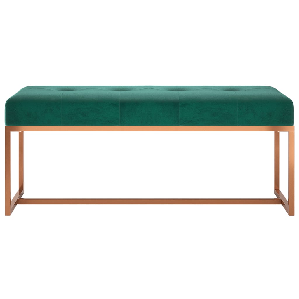bænk 110x36x45 cm velour mørkegrøn
