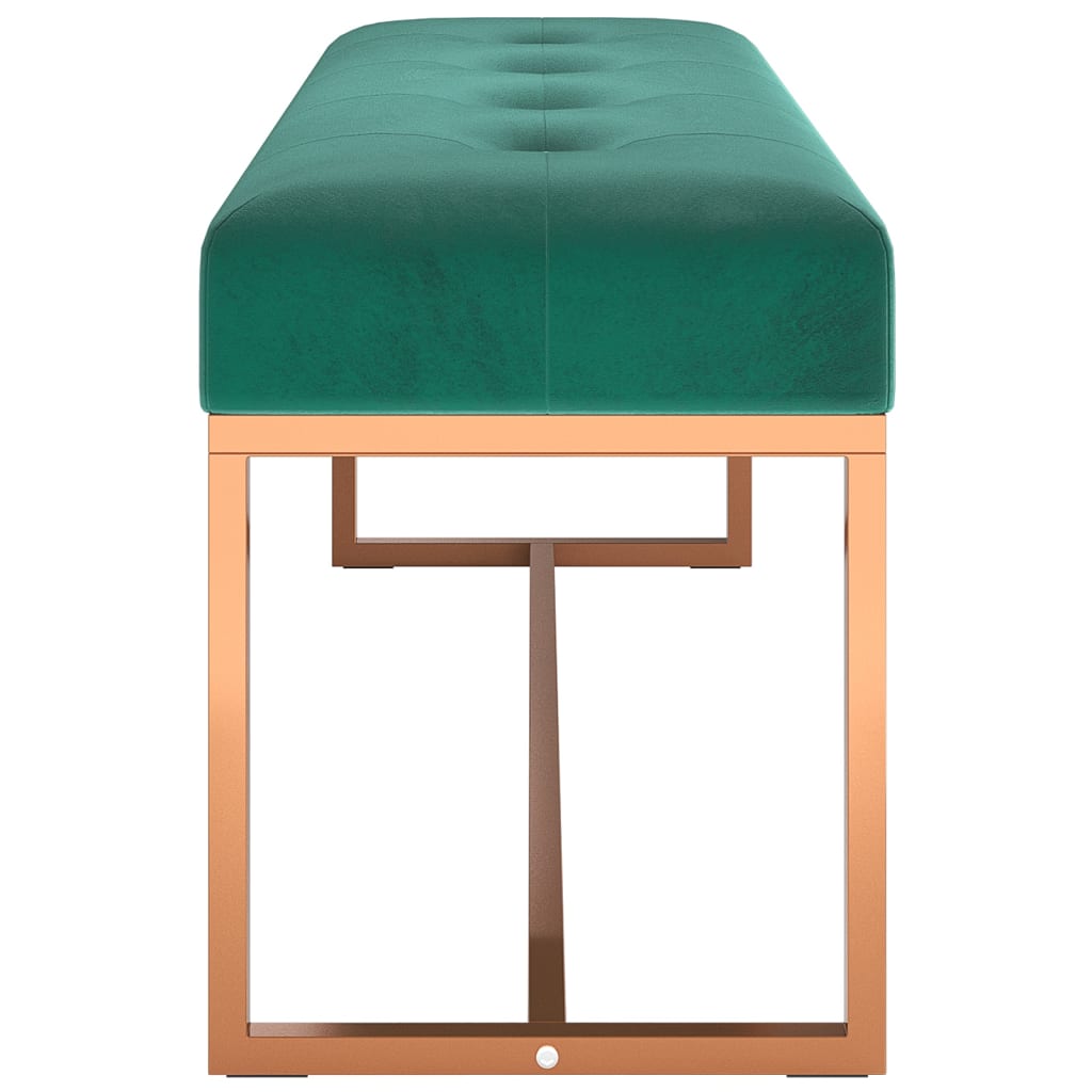 bænk 110x36x45 cm velour mørkegrøn