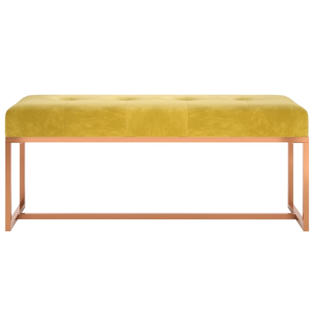 bænk 110x36x45 cm velour sennepsgul
