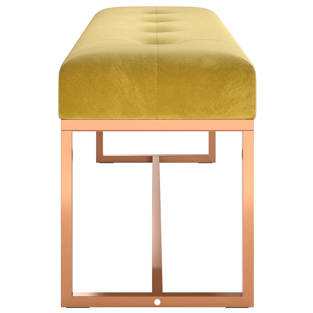 bænk 110x36x45 cm velour sennepsgul