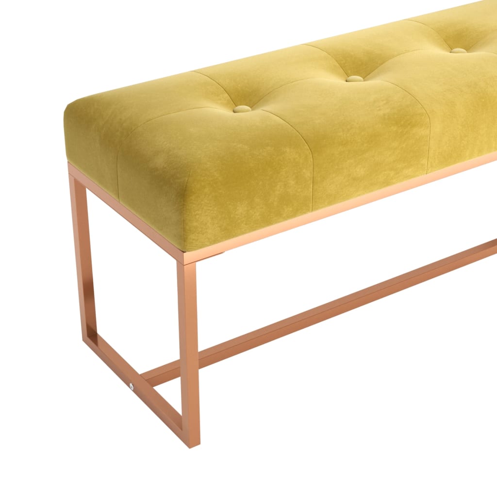 bænk 110x36x45 cm velour sennepsgul