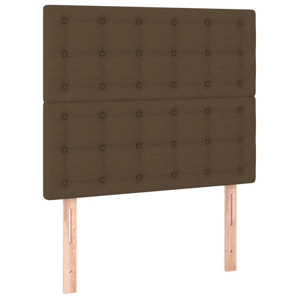 kontinentalseng med madras 90x200 cm stof mørkebrun