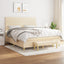 kontinentalseng med madras 180x200 cm stof cremefarvet