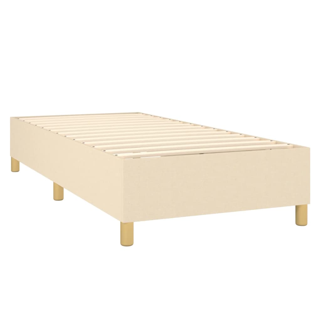 kontinentalseng med madras 90x200 cm stof cremefarvet