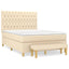 kontinentalseng med madras 140x190 cm stof cremefarvet