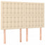 kontinentalseng med madras 140x190 cm stof cremefarvet