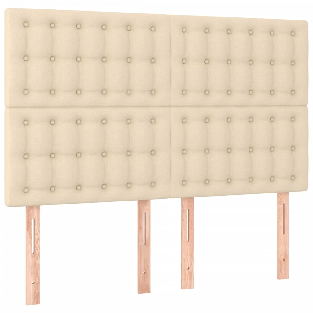 kontinentalseng med madras 140x190 cm stof cremefarvet
