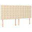 kontinentalseng med madras 180x200 cm stof cremefarvet