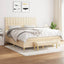 kontinentalseng med madras 180x200 cm stof cremefarvet