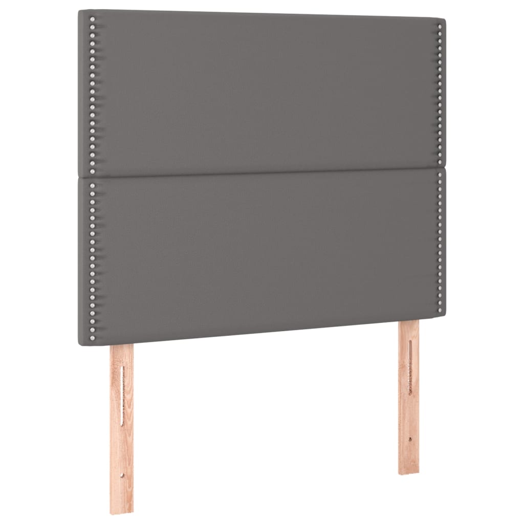 kontinentalseng med madras 100x200 cm kunstlæder grå