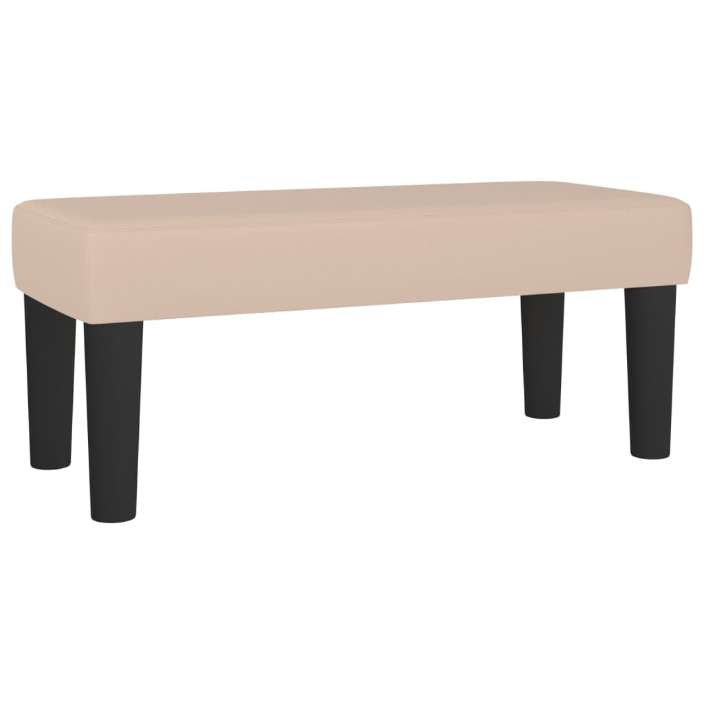 kontinentalseng 100x200 cm kunstlæder cappuccinofarvet