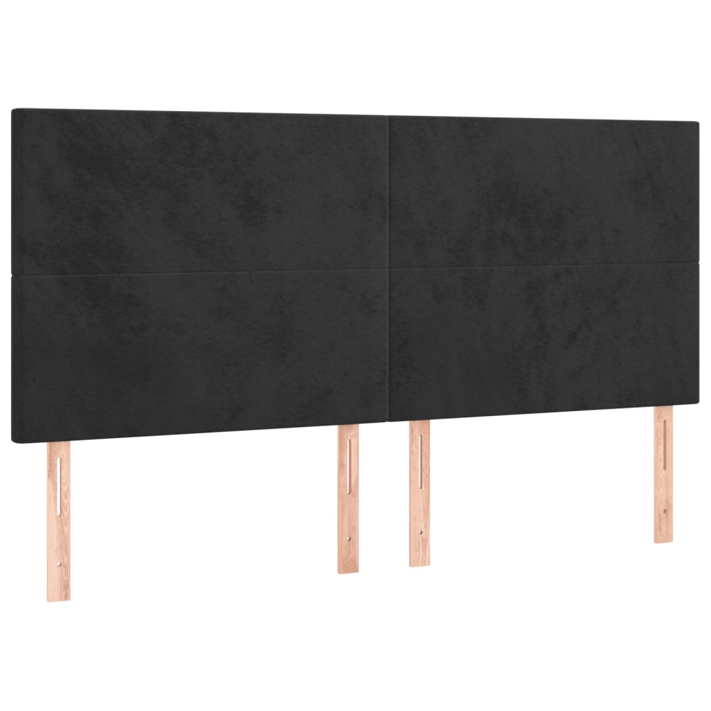 kontinentalseng med madras 160x200 cm fløjl sort