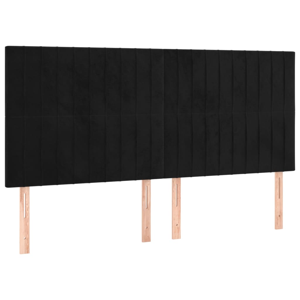 kontinentalseng med madras 180x200 cm fløjl sort