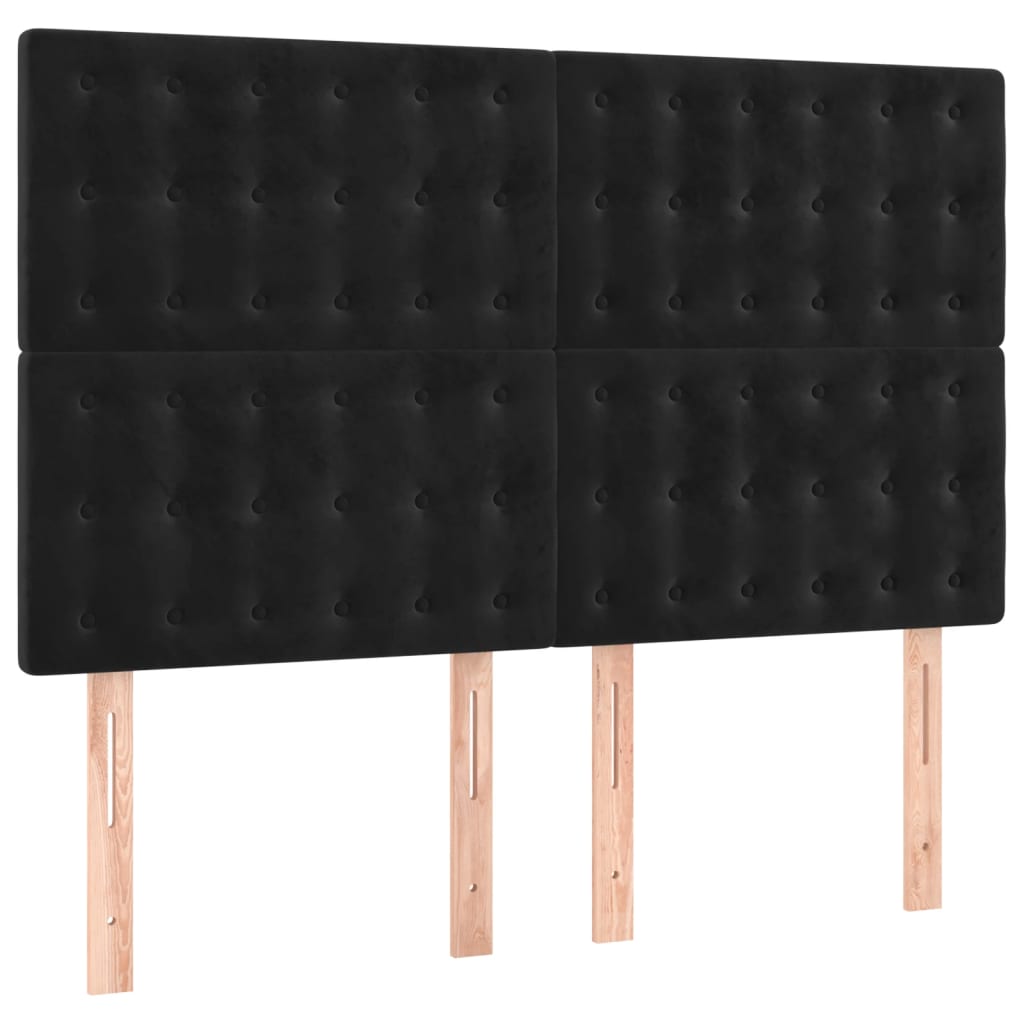 kontinentalseng med madras 140x190 cm fløjl sort