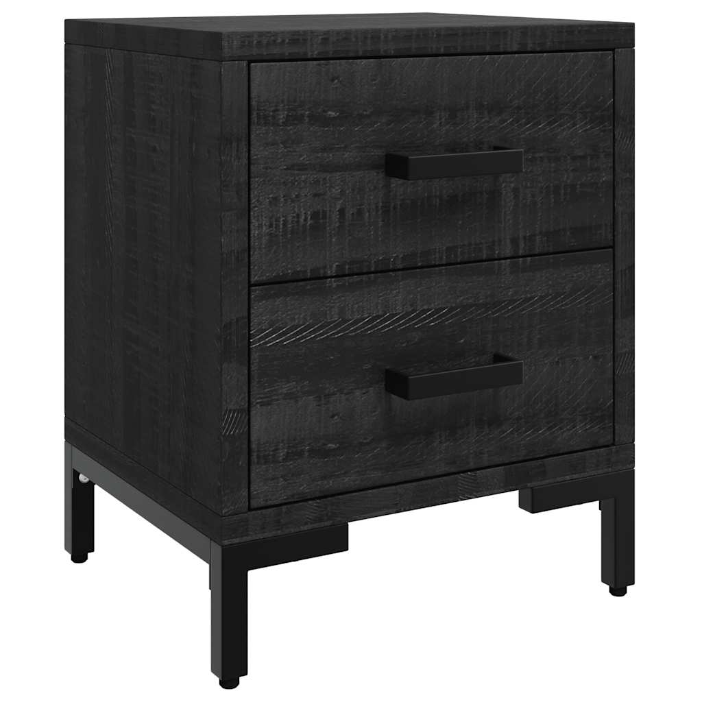 sengeborde 2 stk. 36x30x45 cm massivt fyrretræ sort
