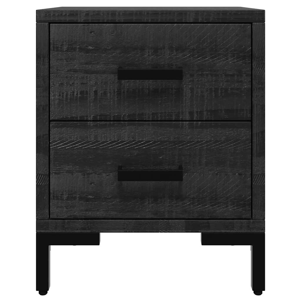 sengeborde 2 stk. 36x30x45 cm massivt fyrretræ sort