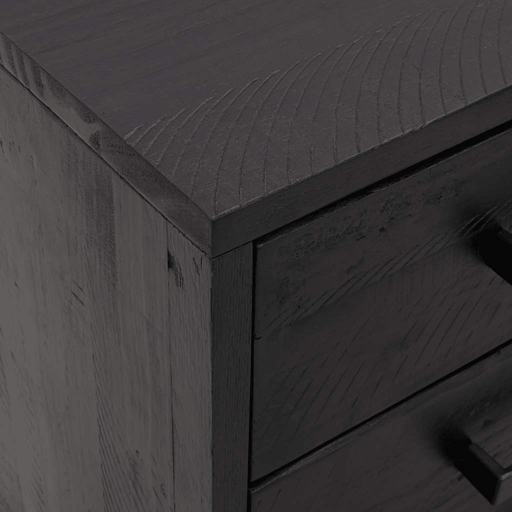sengeborde 2 stk. 36x30x45 cm massivt fyrretræ sort