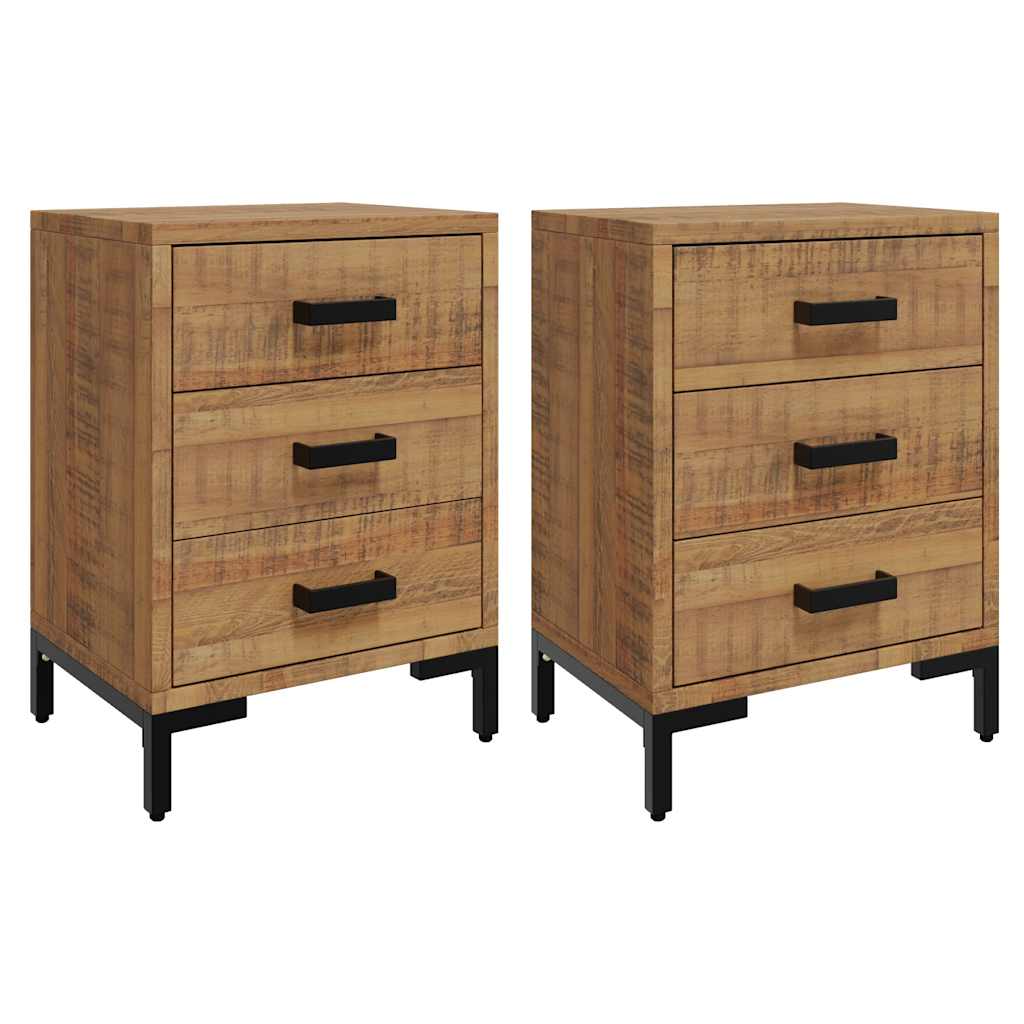sengeborde 2 stk. 40x30x55 cm massivt fyrretræ