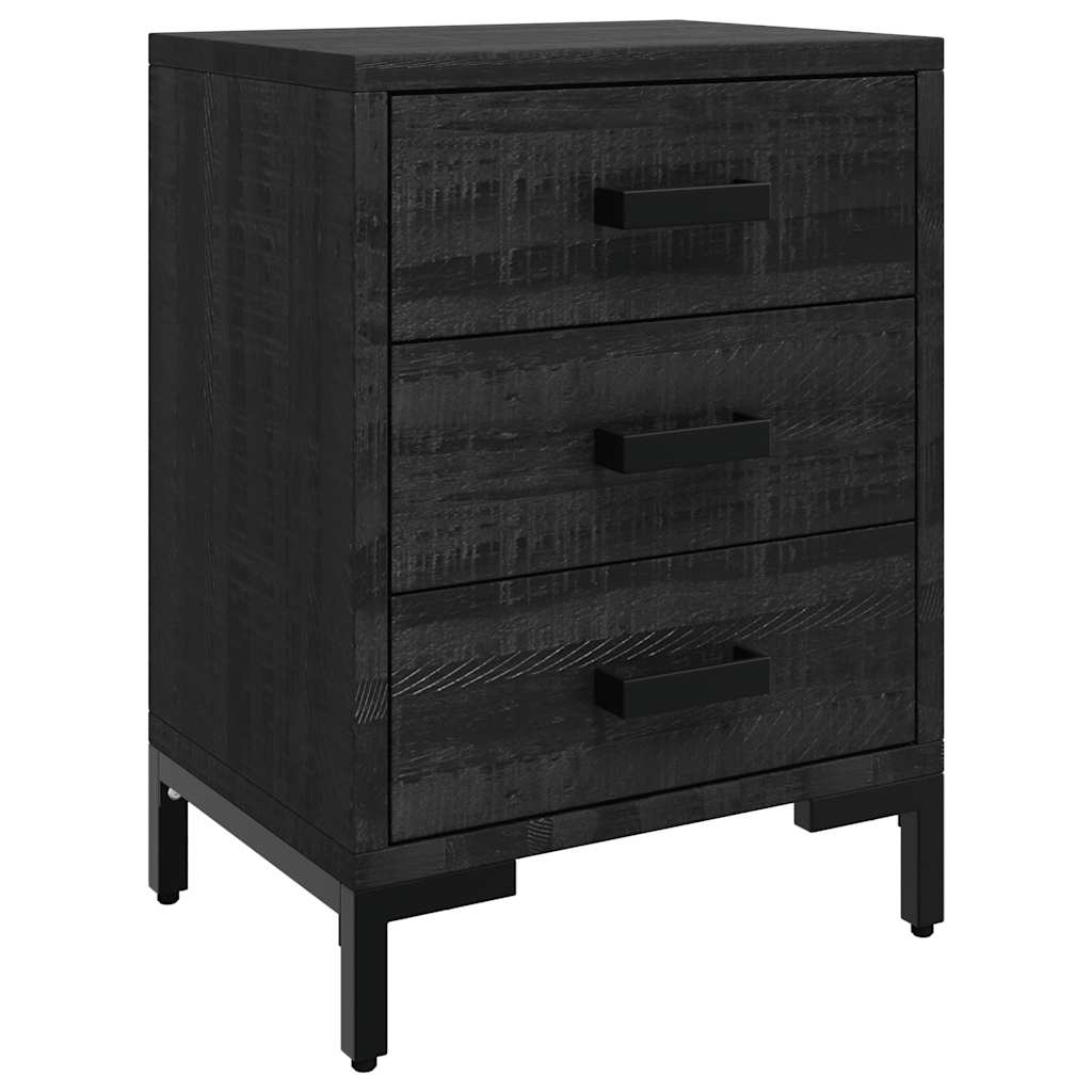 sengeborde 2 stk. 40x30x55 cm massivt fyrretræ sort