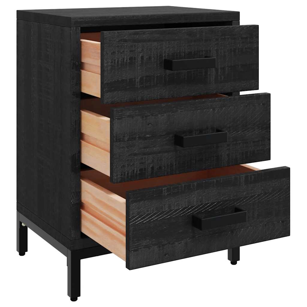 sengeborde 2 stk. 40x30x55 cm massivt fyrretræ sort