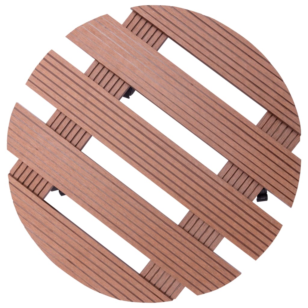plantevogne 4 stk. Ø30x7,5 cm WPC brun