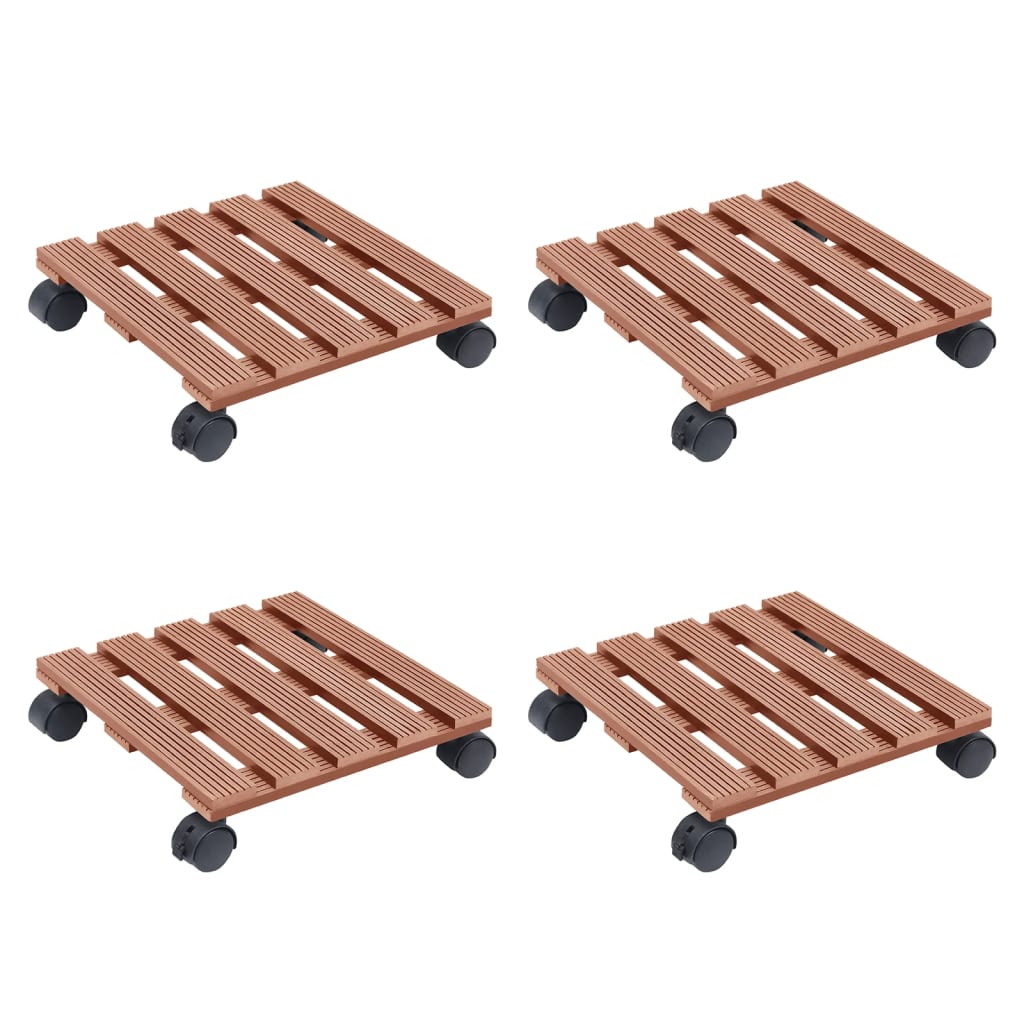 plantevogne 4 stk. 30x30x7,5 cm WPC brun