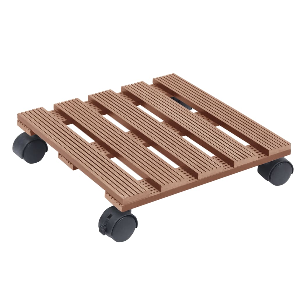 plantevogne 4 stk. 30x30x7,5 cm WPC brun