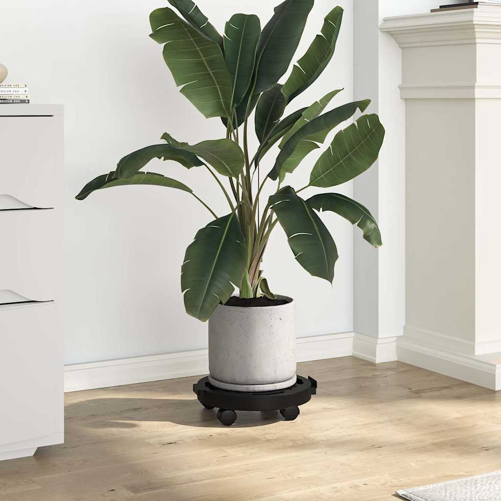 plantevogne 2 stk. med hjul 170 kg diam. 30 cm sort