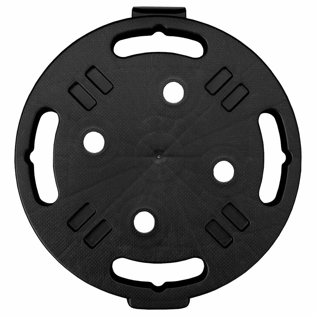 plantevogne 3 stk. med hjul 170 kg diam. 30 cm sort