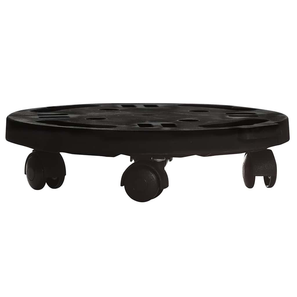 plantevogne 5 stk. med hjul 170 kg diam. 30 cm sort