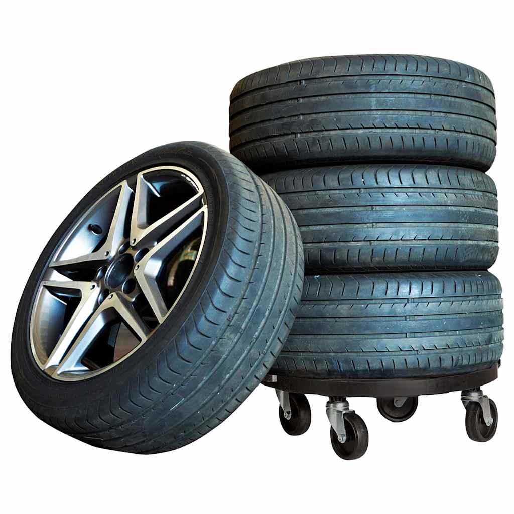 plantevogne 5 stk. med hjul 275 kg diam. 40 cm sort
