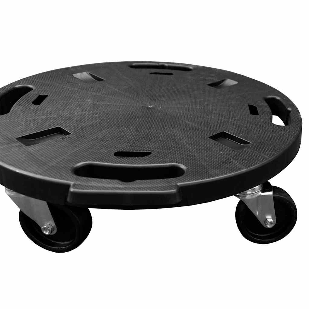 plantevogne 5 stk. med hjul 275 kg diam. 40 cm sort