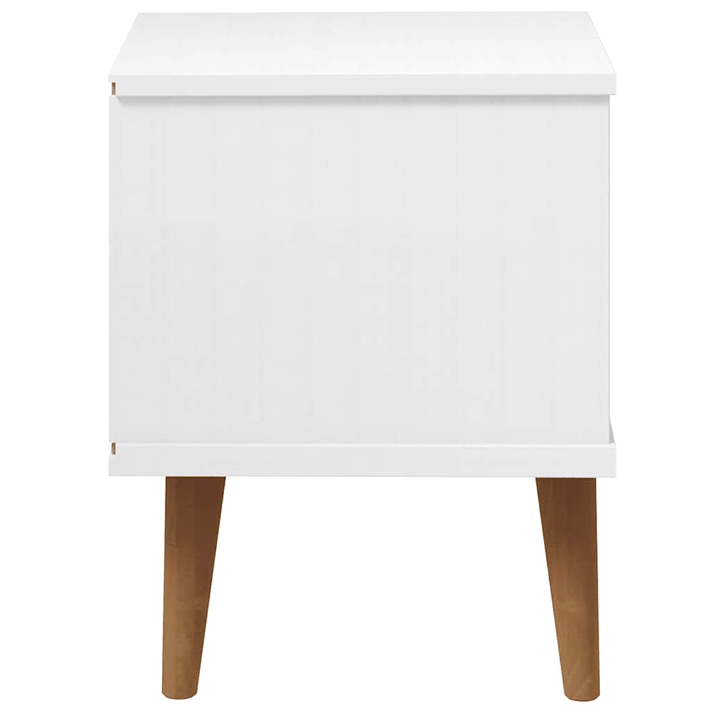 sengebord MOLDE 40x35x48 cm massivt fyrretræ hvid