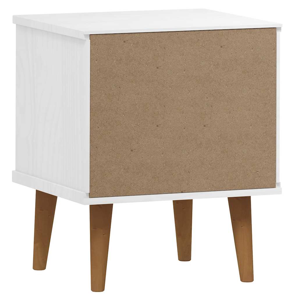sengebord MOLDE 40x35x48 cm massivt fyrretræ hvid