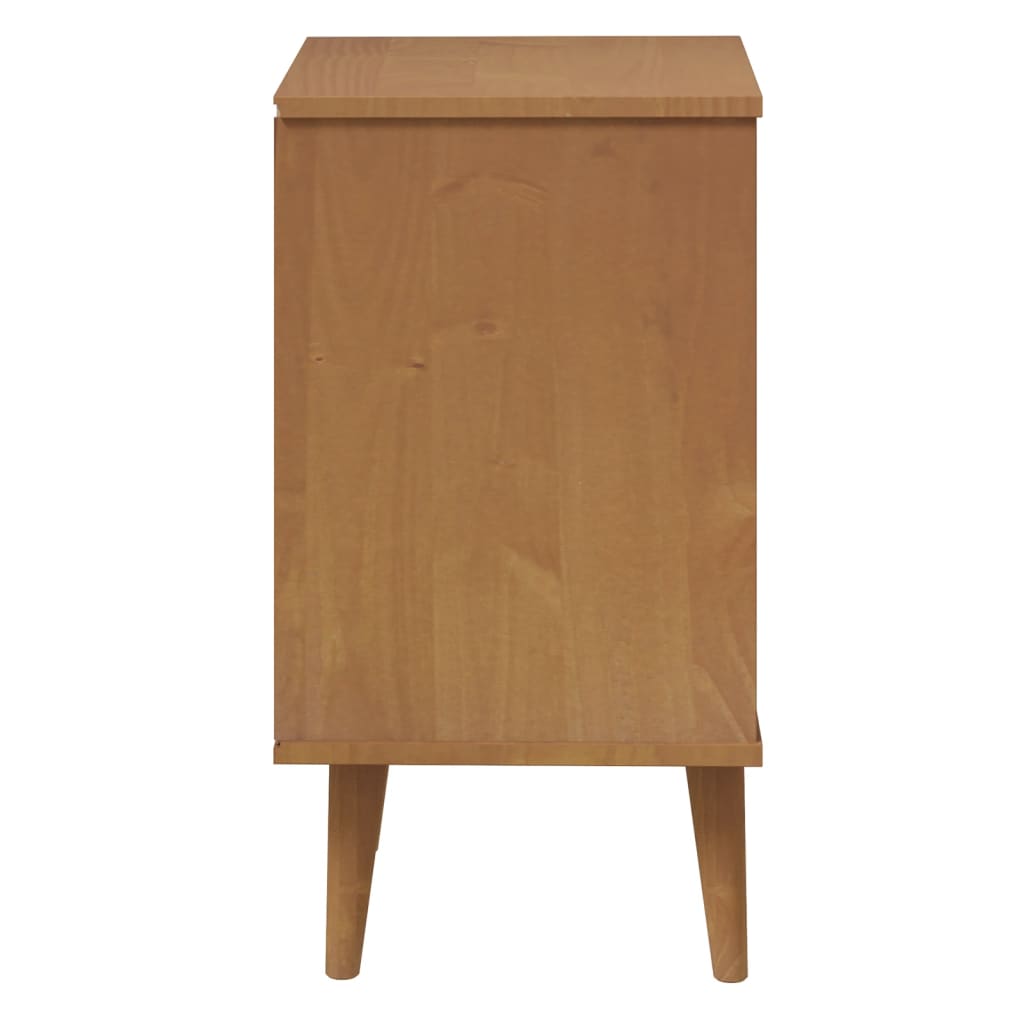 sengebord MOLDE 40x35x65 cm massivt fyrretræ gyldenbrun