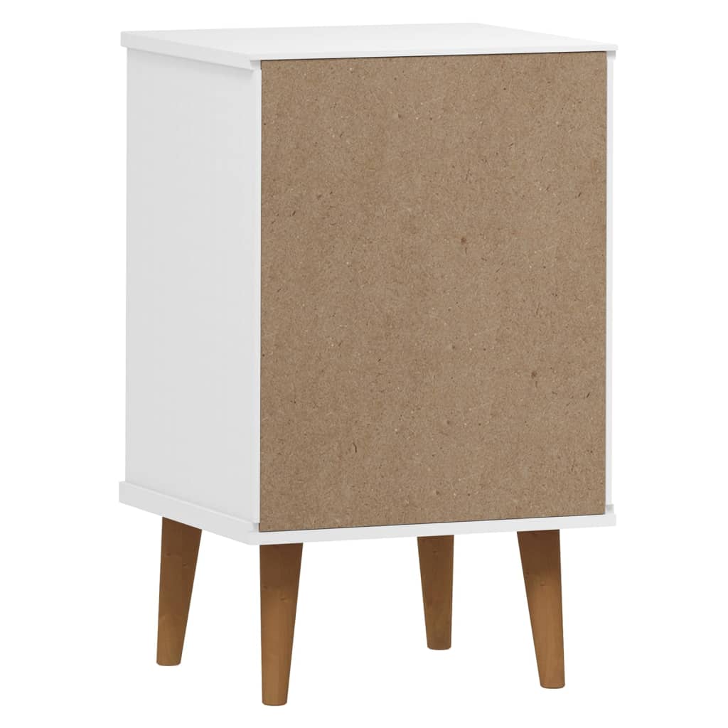 sengebord MOLDE 40x35x65 cm massivt fyrretræ hvid